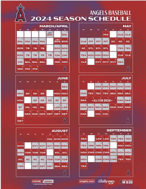 anaheim angels game schedule